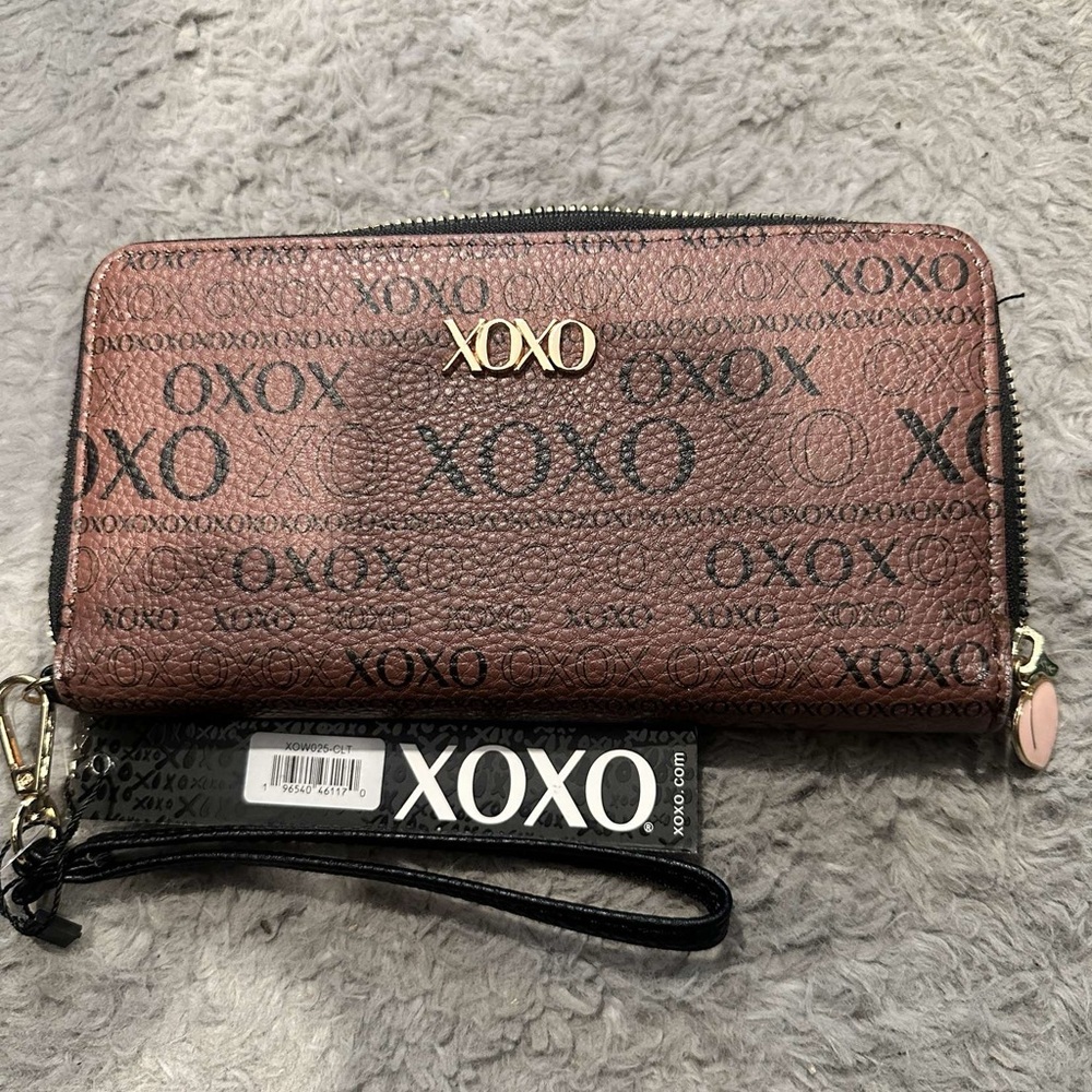 XOXO Metallic Brown Wallet with Black Accents